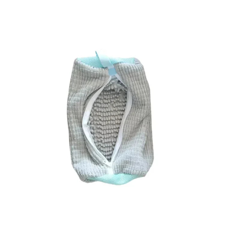 1-Pack Padded Shoe Wash Bag Mesh Laundry Protector with Plush Lining & Zipper for Sneakers