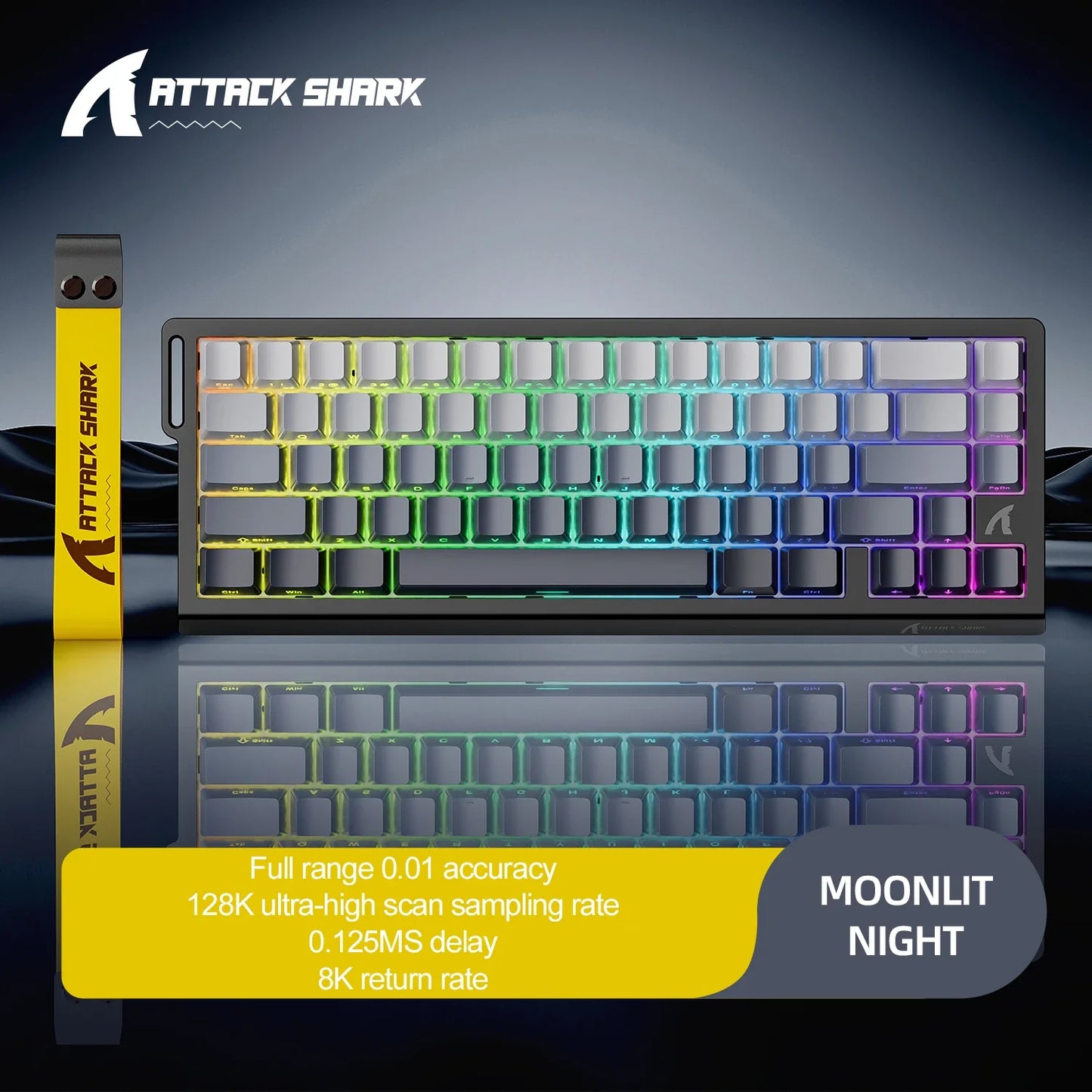 Magnetic 68-Key Wired Mechanical Gaming Keyboard – Hot-Swap PBT Keycaps, RGB Backlight, 8000Hz Polling, 0.125ms Response