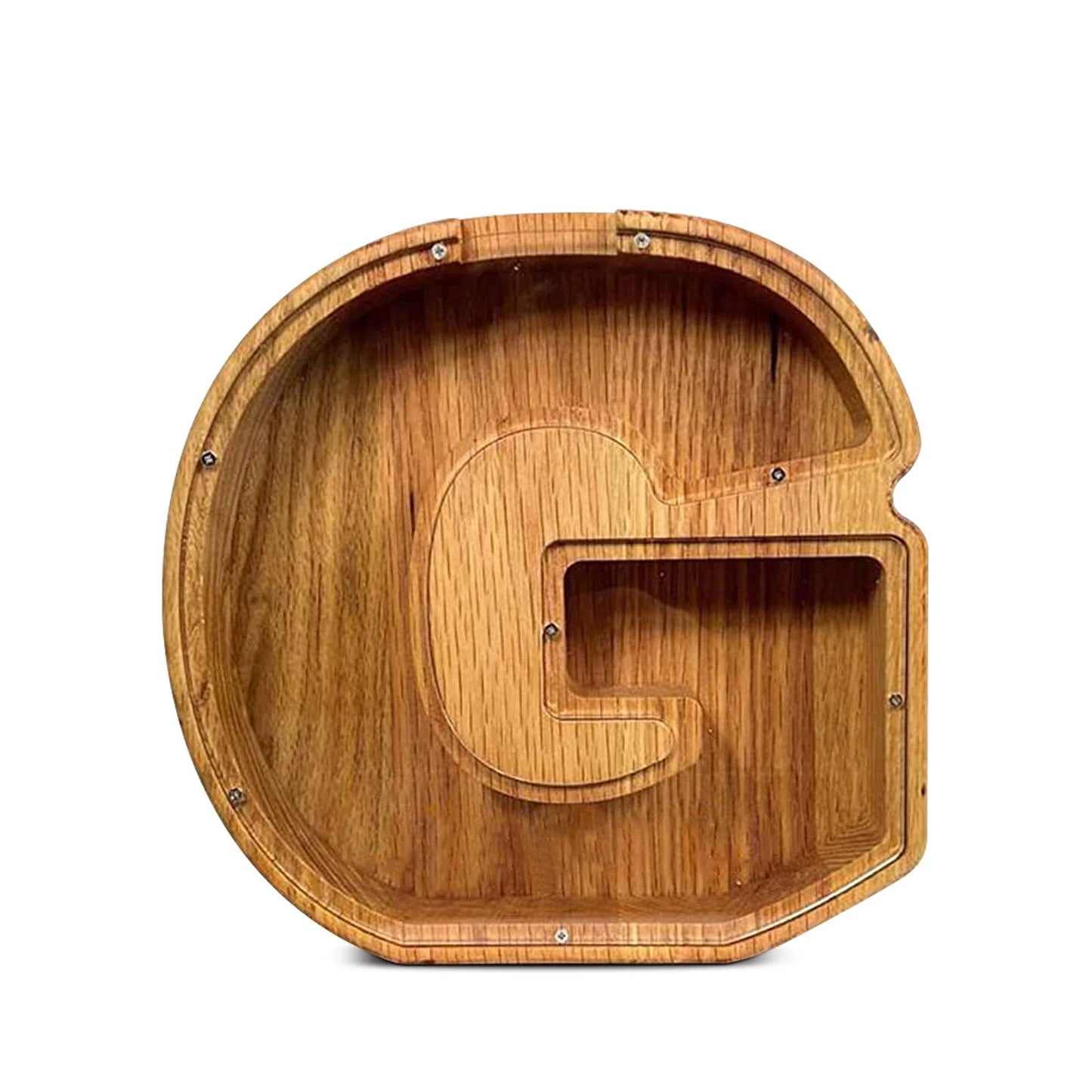 26-Letter Wooden Piggy Bank Alphabet Moneybox Coin Saving Box for Kids Desktop Home Decor