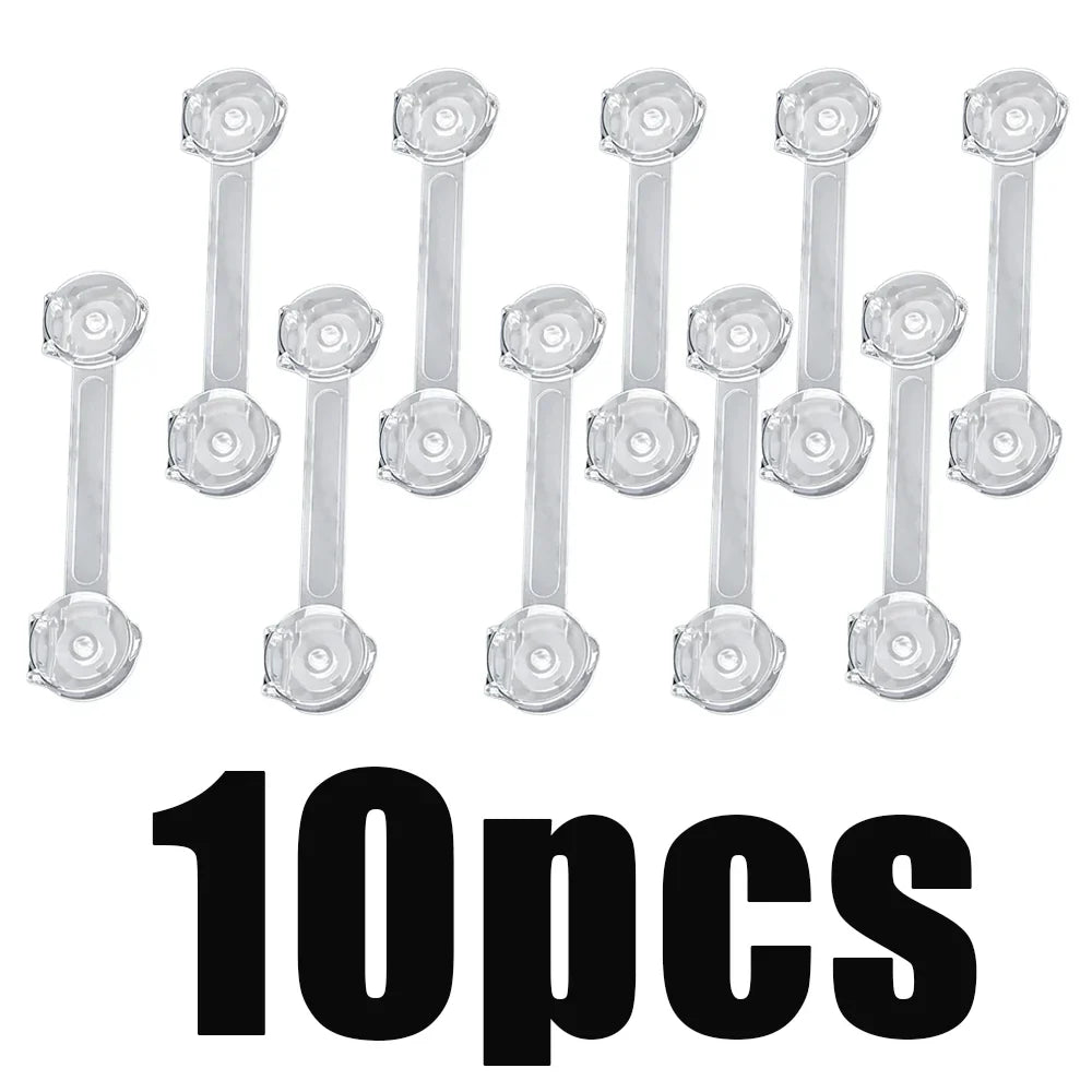 Child Safety Cabinet Locks (3–10 Pack) Transparent Soft Strap Anti-Opening Anti-Pinch
