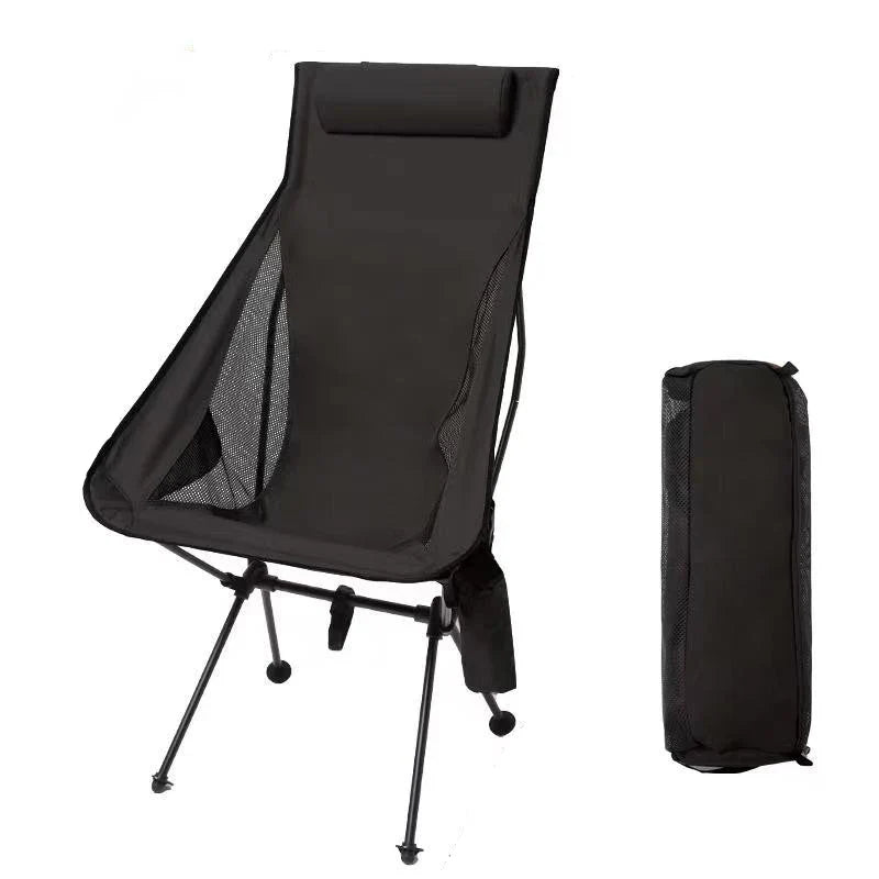 Portable Folding Camping Chair with Headrest – Lightweight Aluminum Alloy Travel & Fishing Chair
