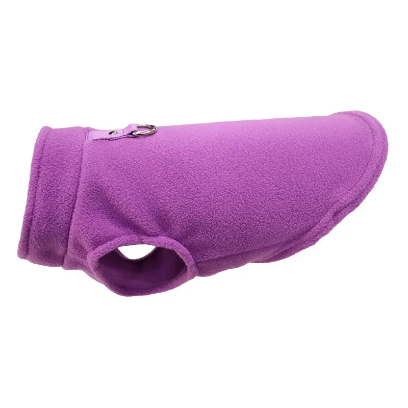 Winter Fleece Pet Jacket Vest with D-Ring – Warm Dog & Cat Coat for Small Breeds (Chihuahua, French Bulldog)