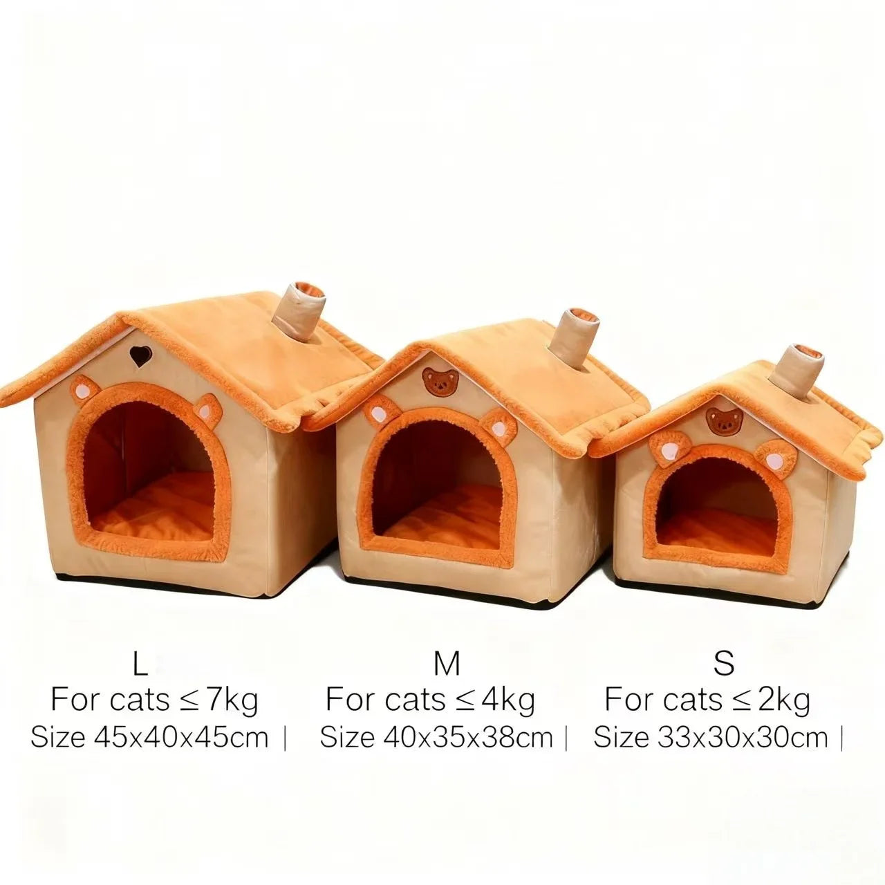 All-Season Pet House Bed Removable Washable Plush Cave for Small Dogs & Cats