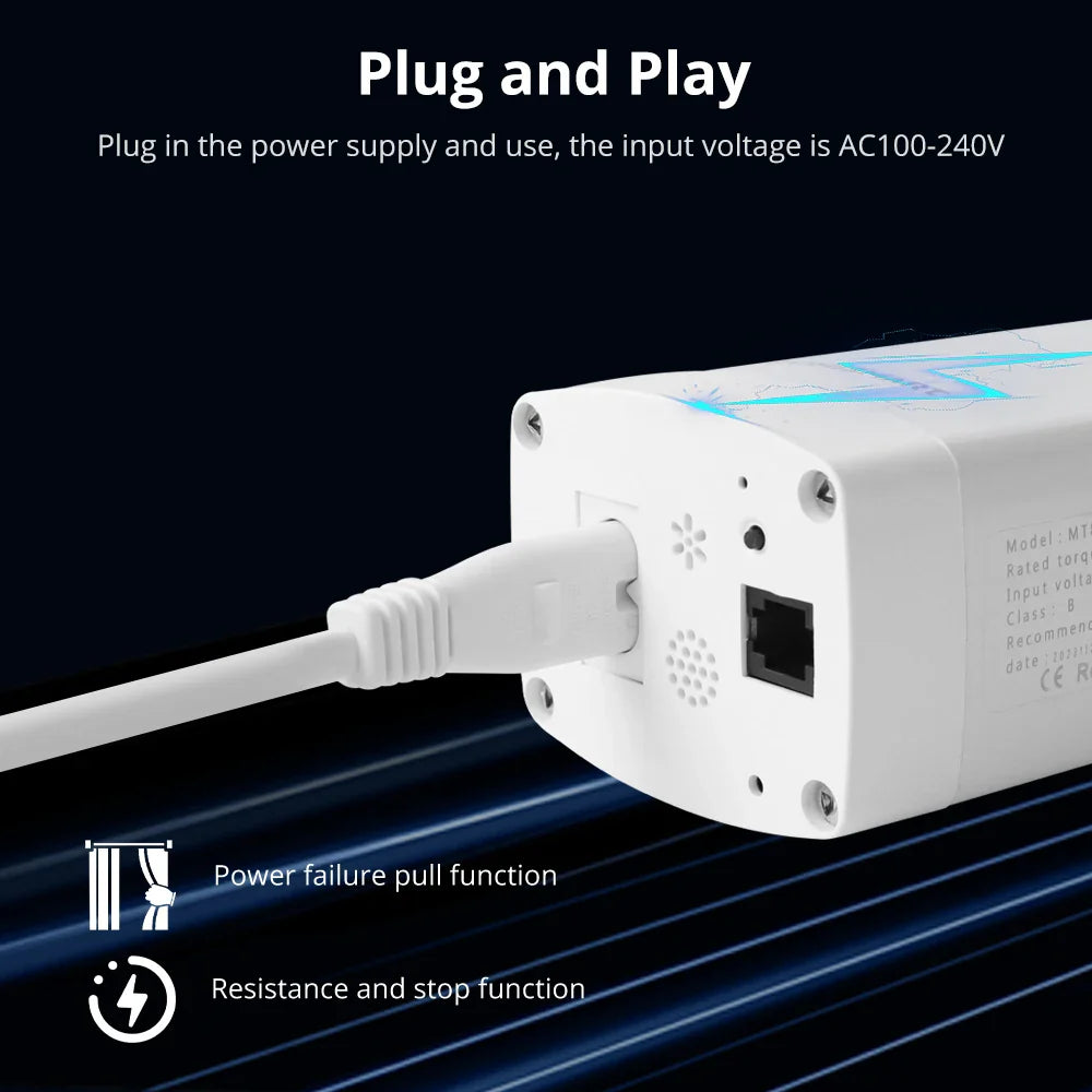 Matter & Thread Smart Curtain Motor — App Control for Google Home, SmartThings & Siri | RF Remote, Automatic Curtain System