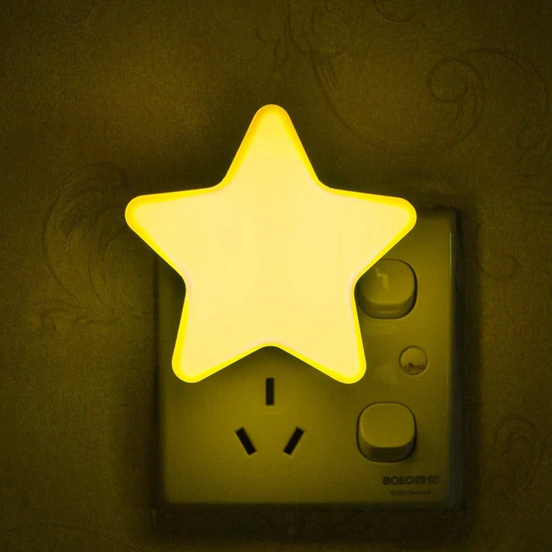 LED Star Night Light with EU/US Plug - Bedside Lamp for Bedroom, Nursery, Living Room & Corridor