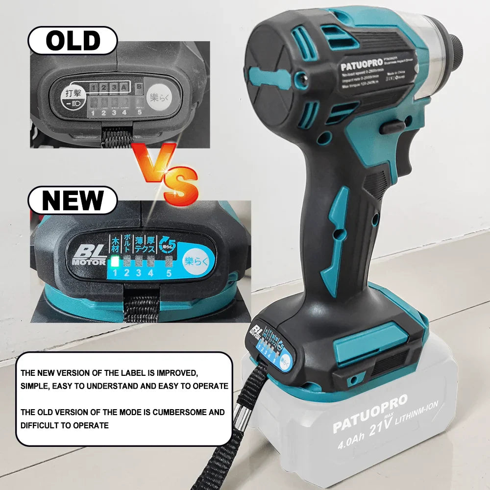 5-Speed Cordless Brushless Impact Driver - 1/4 in (6.35 mm) Hex Compact Screwdriver Kit | Fits 18V Batteries - Battery Not Included