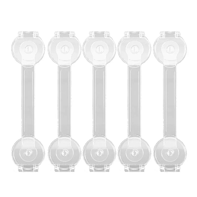 Baby Cabinet Safety Locks 3/5/7-Pack – Adhesive No-Drill Transparent Childproof Drawer & Refrigerator Lock
