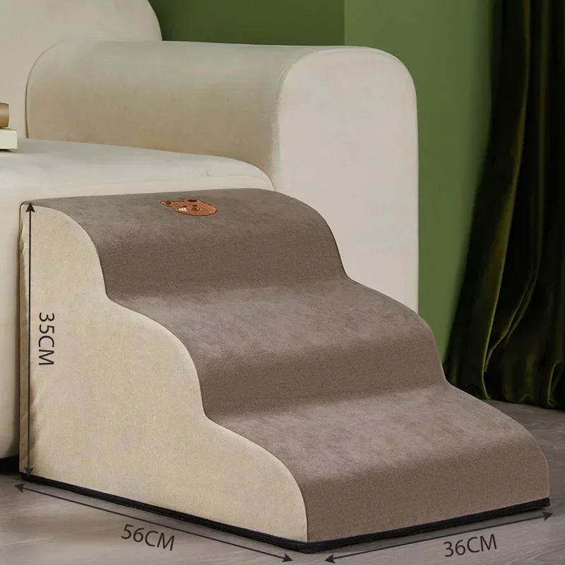 3-Step Pet Stairs for Dogs & Cats – Anti-Slip Removable Ramp for Small Pets, 36 x 56 x 35 cm (14.2 x 22.0 x 13.8 in)