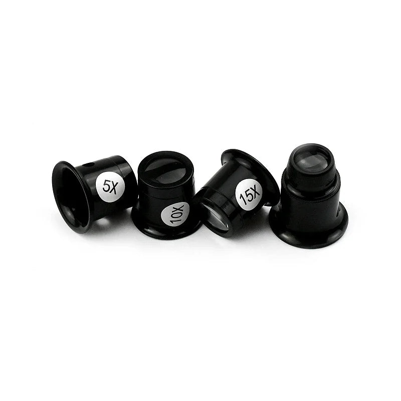 Watch Repair Magnifying Goggles 5-20X — 4-Pack Watchmaker Loupe Set