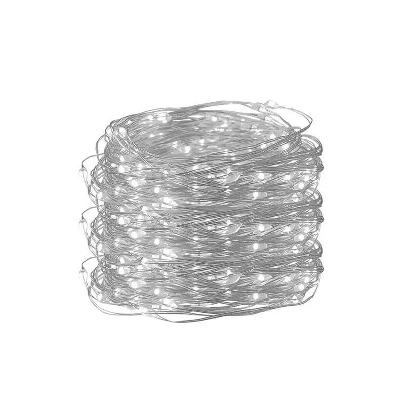 USB 5M (16.4 ft) Silver Wire Fairy Lights – 50 LED Waterproof USB String Lights for Christmas Wedding Party