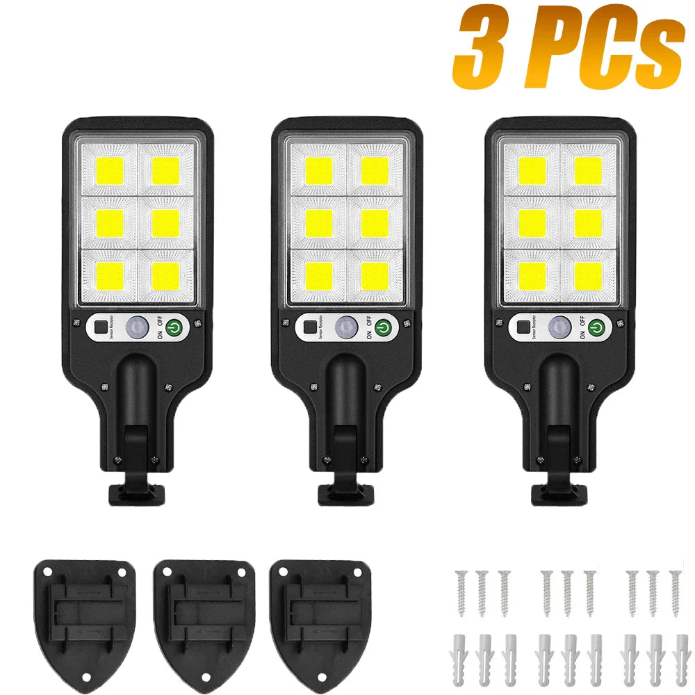 LED COB Solar Motion Sensor Wall Light – 3 Modes, Remote Control, IP65 Waterproof, 1500LM 1200mAh