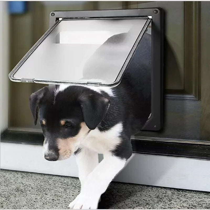 Lockable Pet Door with Privacy Flap – Weatherproof Dog & Cat Door, Easy Install (S 13.8 in x 11.4 in / 35 x 29 cm, L 16.9 in x 14.0 in / 43 x 35.5 cm)