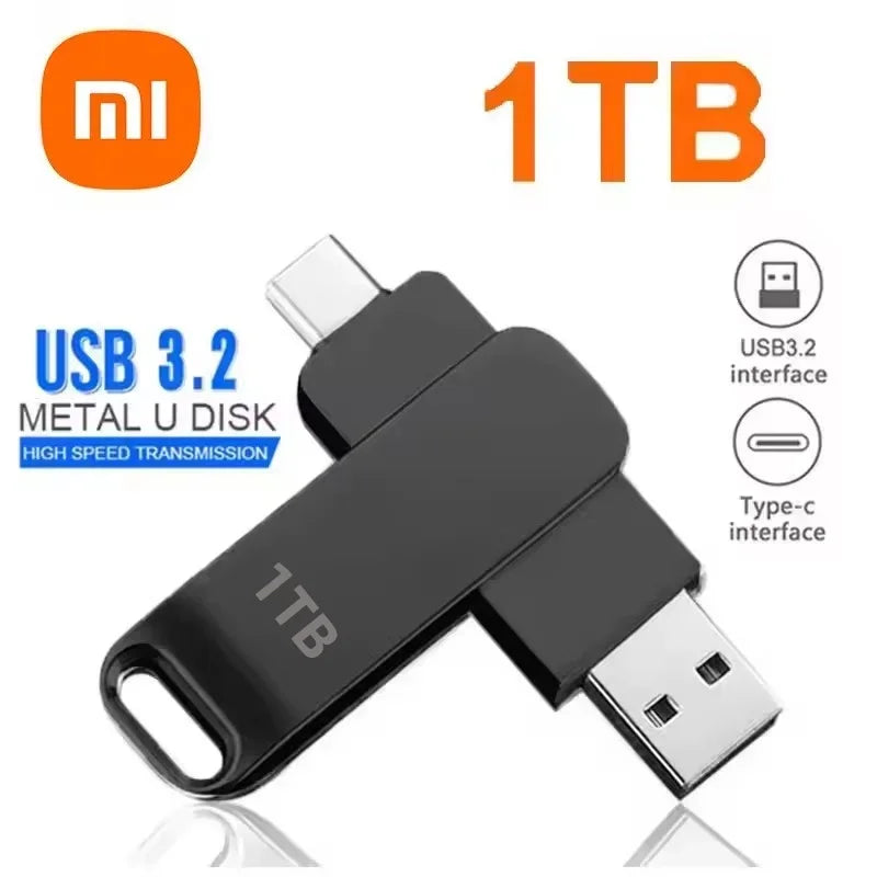 16TB USB 3.2 Type-C Metal Flash Drive - High-Speed Portable Pen Drive, Waterproof