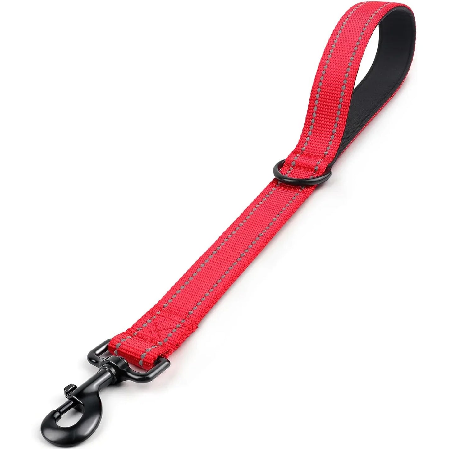 Short Nylon Dog Leash with Padded Traffic Handle - Heavy Duty Reflective Training Lead