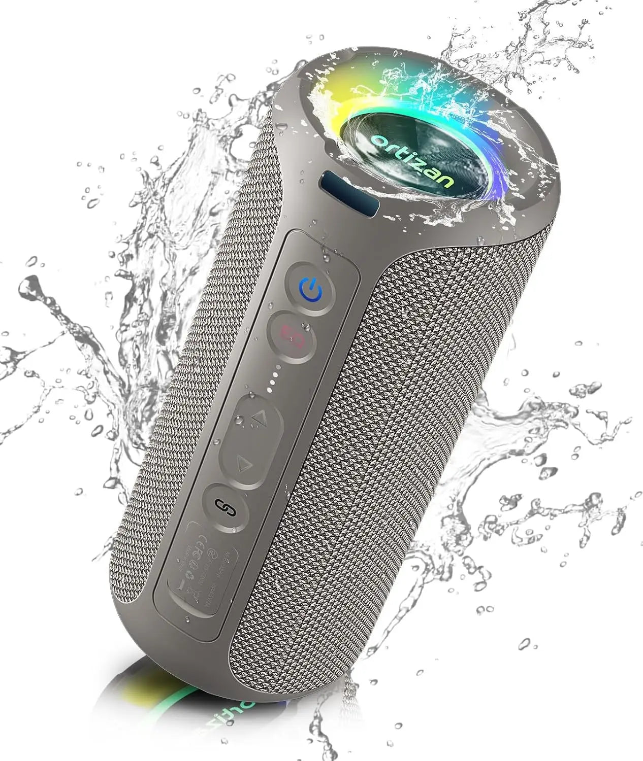 40W Portable Bluetooth Speaker - IPX7 Waterproof, Deep Bass, 30H Playtime, LED Light Show, 3 EQ Modes, Bluetooth 5.3, TF/AUX