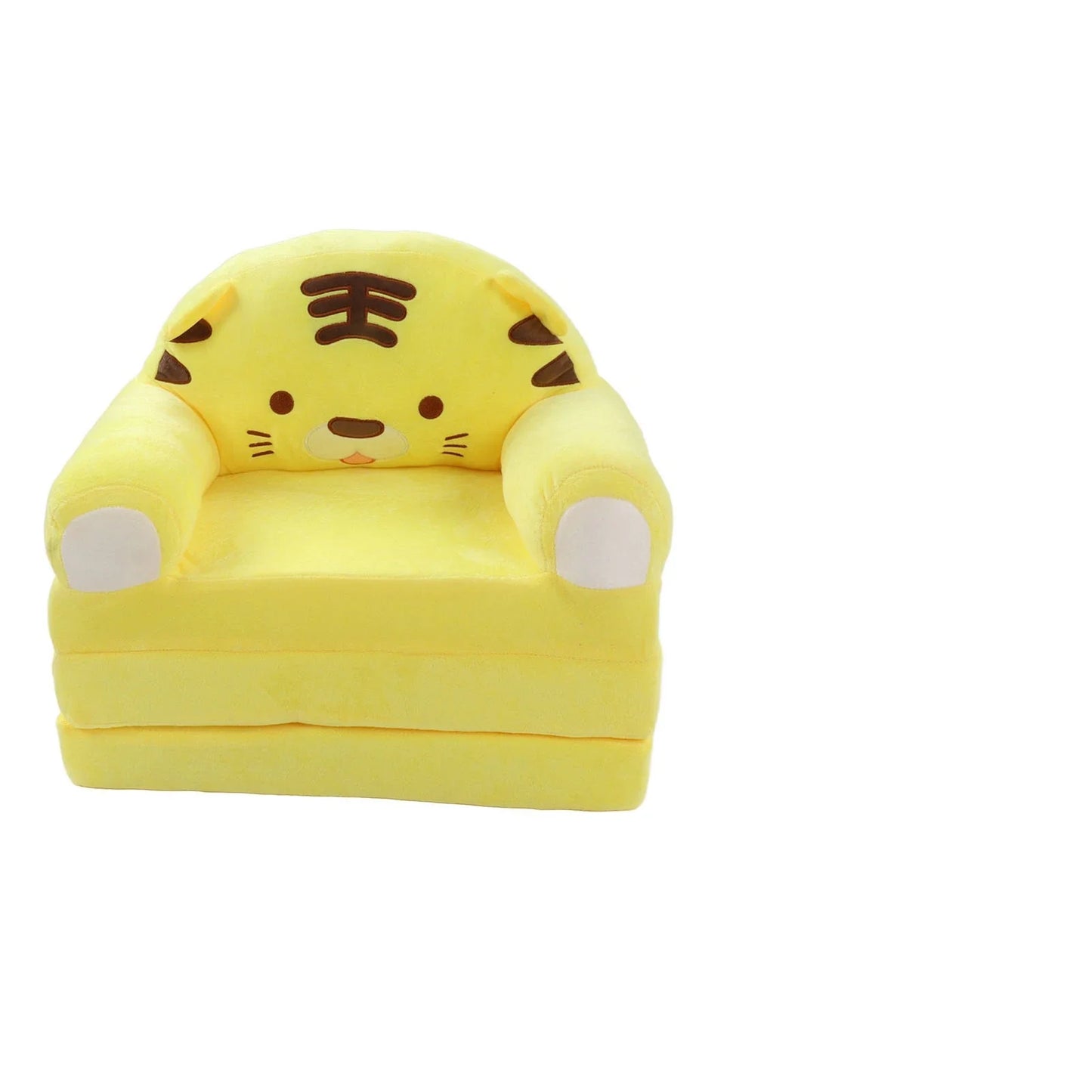 Cartoon Foldable Kids Sofa Bed - Plush Detachable Washable Cover & Wide Armrests