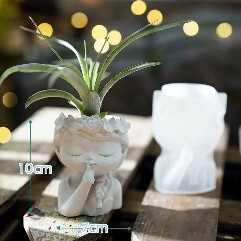 Pretty Girl Silicone Mold for Concrete, Resin & Plaster – Indoor Succulent Planter & Candle Holder