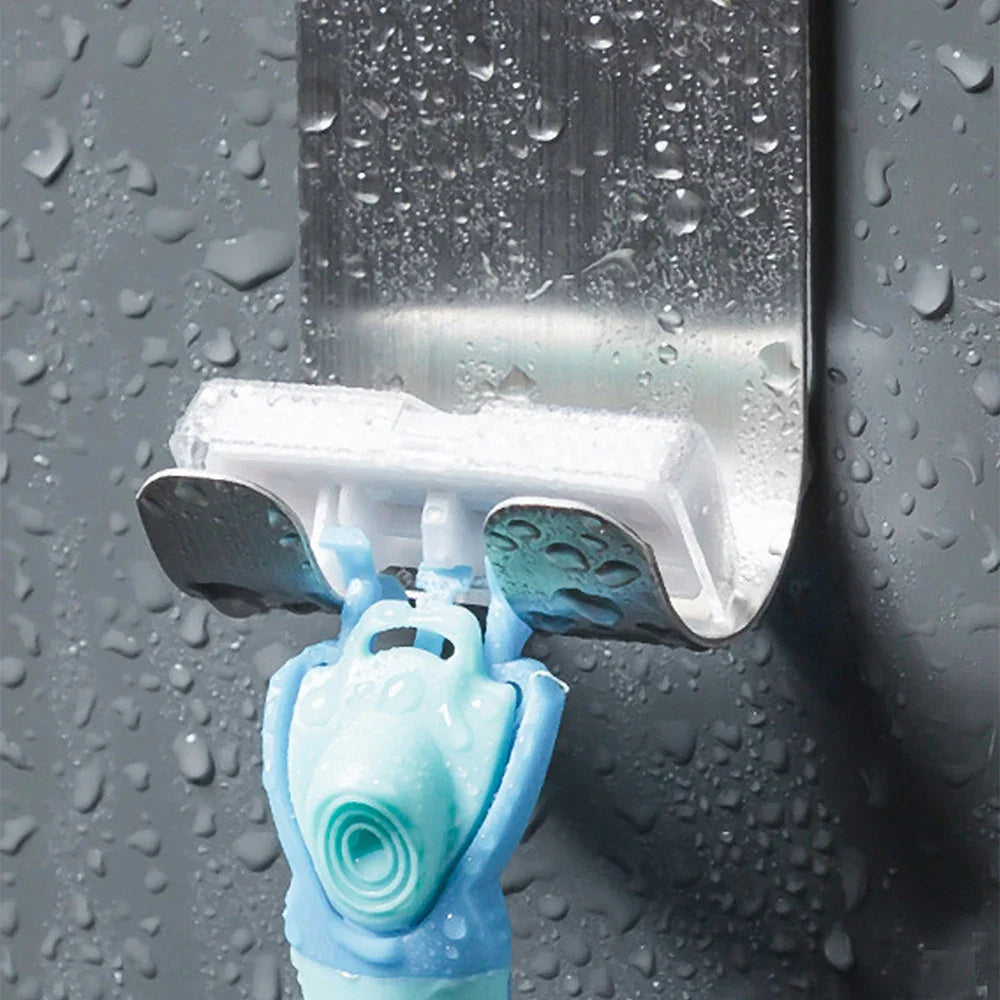 Stainless Steel Self-Adhesive Razor Hook – Wall-Mount Shaver Holder with Double Hooks for Bathroom & Kitchen