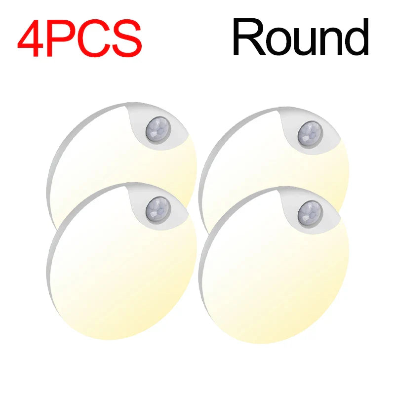 USB Rechargeable Motion Sensor Night Light – Warm/Cool LED with Magnetic Mount for Bedroom Hallway Closet Stairs