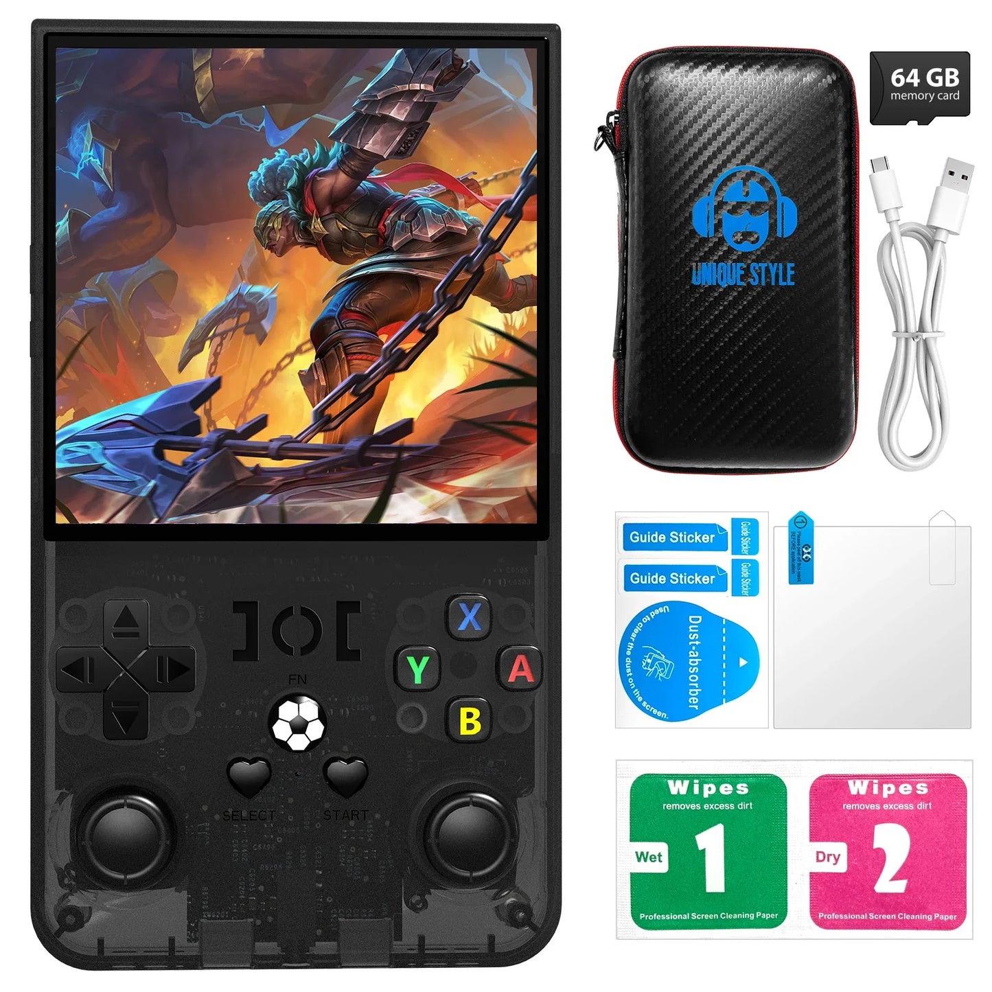 Portable Retro Handheld Game Console, 4.0-inch (10.16 cm) IPS 720x720, 64GB/128GB Storage, 18,000+ Classic Games