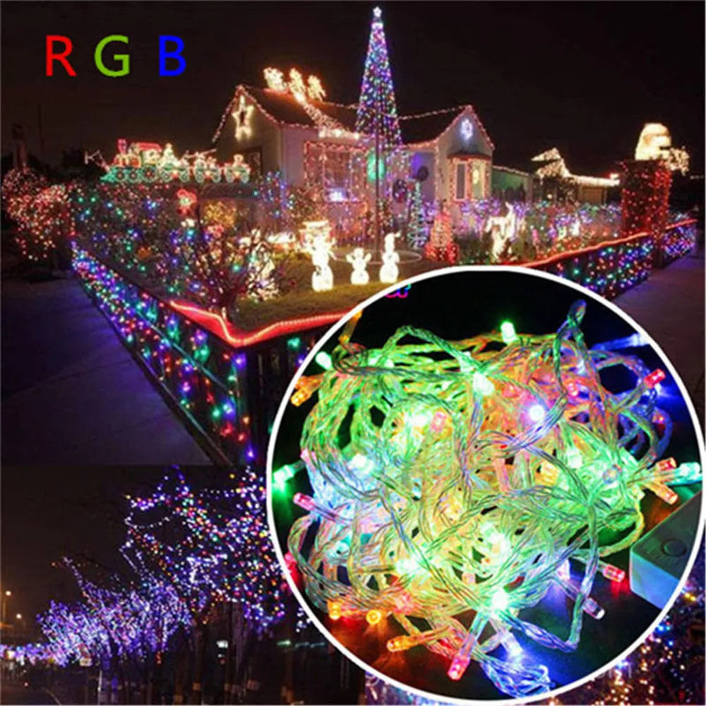 LED Fairy String Lights 8-Mode Waterproof - Multi-Color & Warm White, 5m/10m/20m/30m/50m/100m (16/33/66/98/164/328 ft), 40–600 LEDs, AC Plug