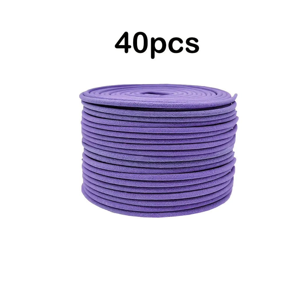 40-Pack Lavender Aromatherapy Coils — Scented Resin Incense for Air Purification, Yoga & Relaxation
