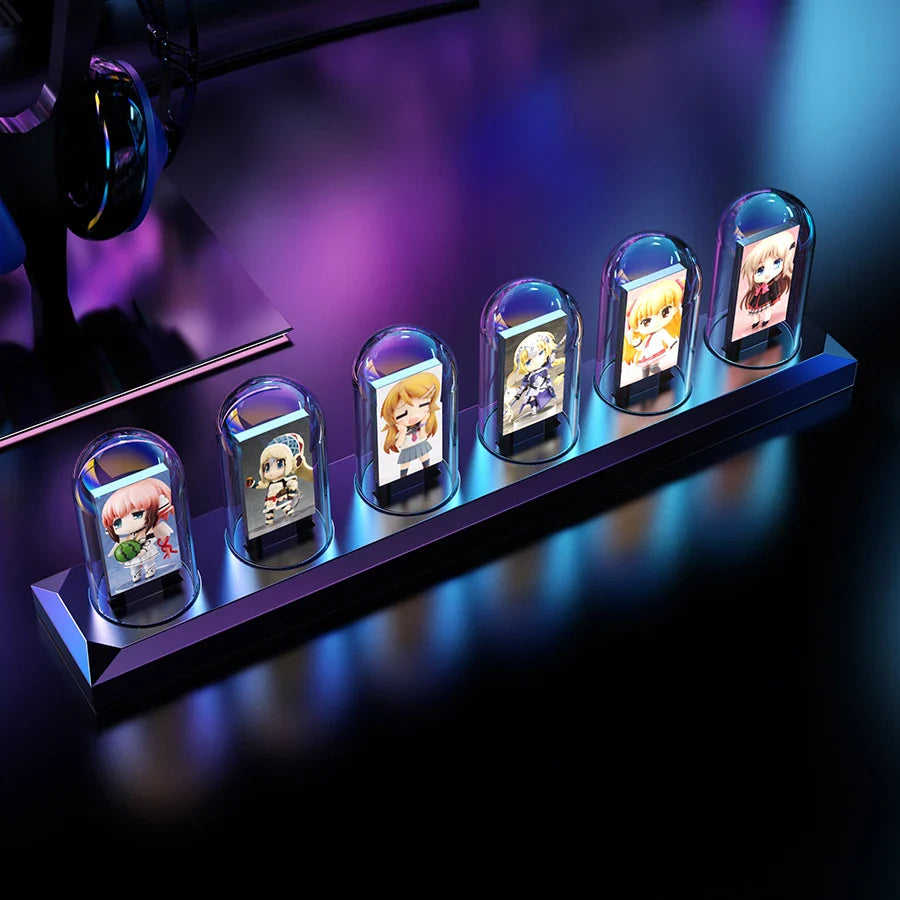 Nixie-Style IPS Tube Clock — RGB LED Night Light, Smart App & Wi‑Fi Control, DIY Display, Weather & Photo Album for Bedroom
