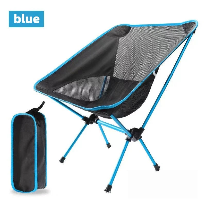 Ultra-Light Foldable Moon Chair, Aluminum Alloy Camping & Fishing Reclining Chair, Folds to 35 cm (13.8 in) Portable Outdoor Seat