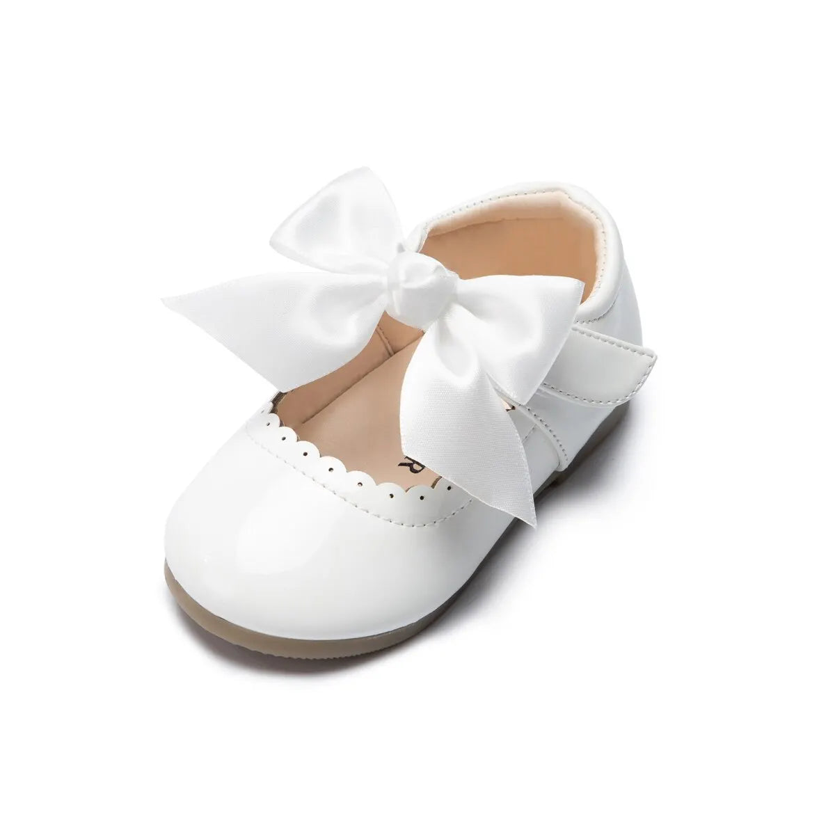 Baby Girl Mary Jane Shoes – Leather Bow Ballet Flats, Non-Slip Rubber Sole, Infant 0-12 Months