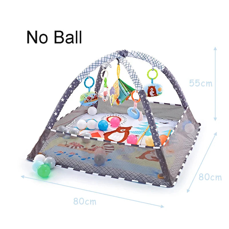 Baby Activity Gym Play Mat with Toy Rack – Educational Crawling Blanket & Infant Sensory Rug