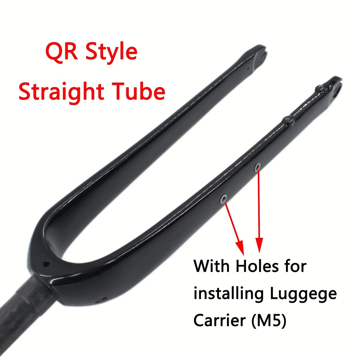 700C UD T800 Full Carbon Road & Gravel Bike Fork — Disc Brake, Luggage Carrier Mount, 45mm Offset