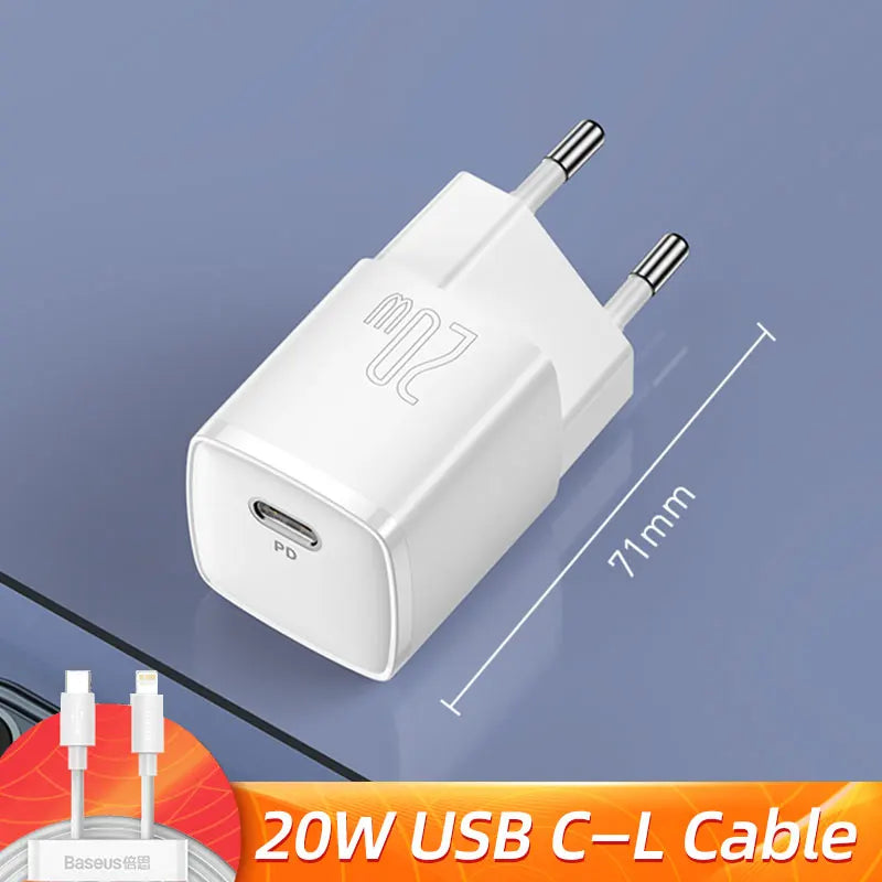 20W USB-C PD Fast Charger – Portable Type-C Wall Adapter, PD 3.0 & QC3.0 Compatible for Modern Smartphones