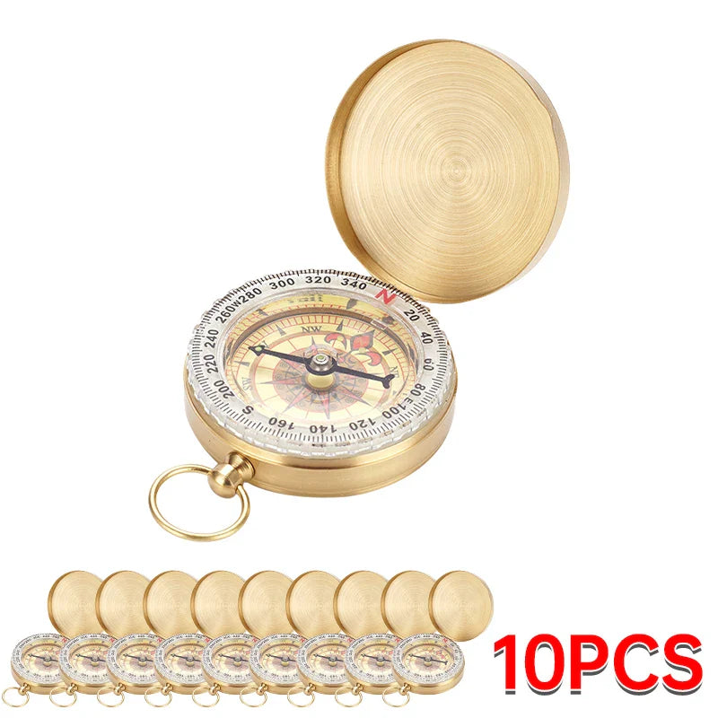 Copper Pocket Compass – Waterproof Glow-in-the-Dark Navigation Compass with Lanyard, 2 x 2 in (5 x 5 cm)