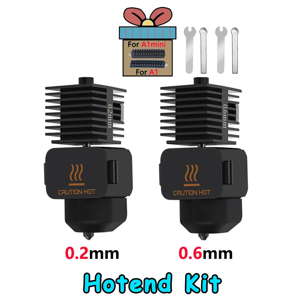 Replaceable Nozzle Hotend Kit for Desktop FDM 3D Printers — 0.2/0.4/0.6/0.8 mm (0.008/0.016/0.024/0.031 in)