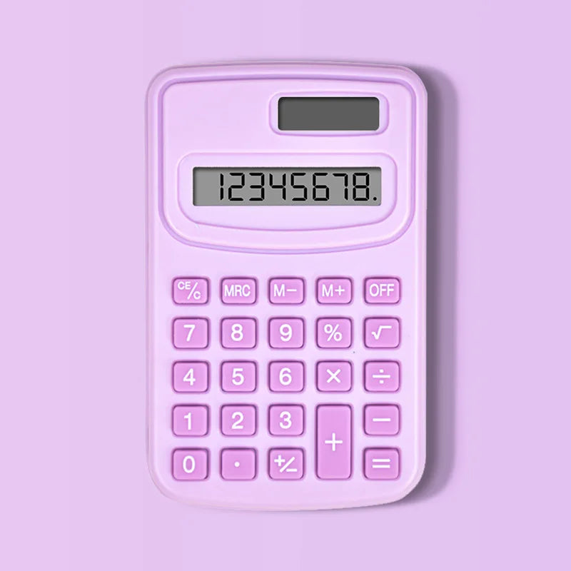 Mini Solid Color Pocket Calculator — Portable 4.0 x 2.5 in (100 x 63 mm) for Office, School & Teaching