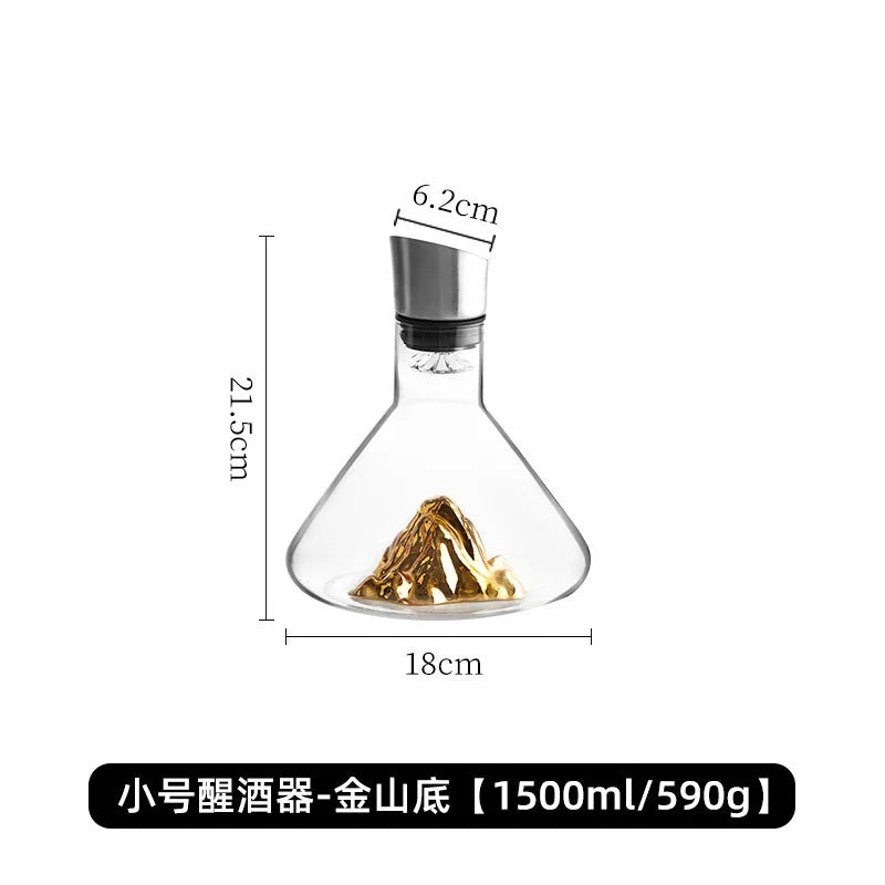 Iceberg Handmade Lead-Free Crystal Whisky and Wine Decanter Carafe with Pourer, 1.5L (1500 ml / 50.7 fl oz) Thickened Bar Dispenser