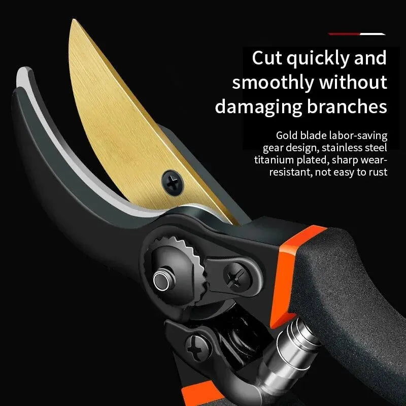 10-Inch (25 cm) Garden Pruning Shears — SK5 Steel, 35 mm Cut Capacity, Ergonomic Non-Slip Handle