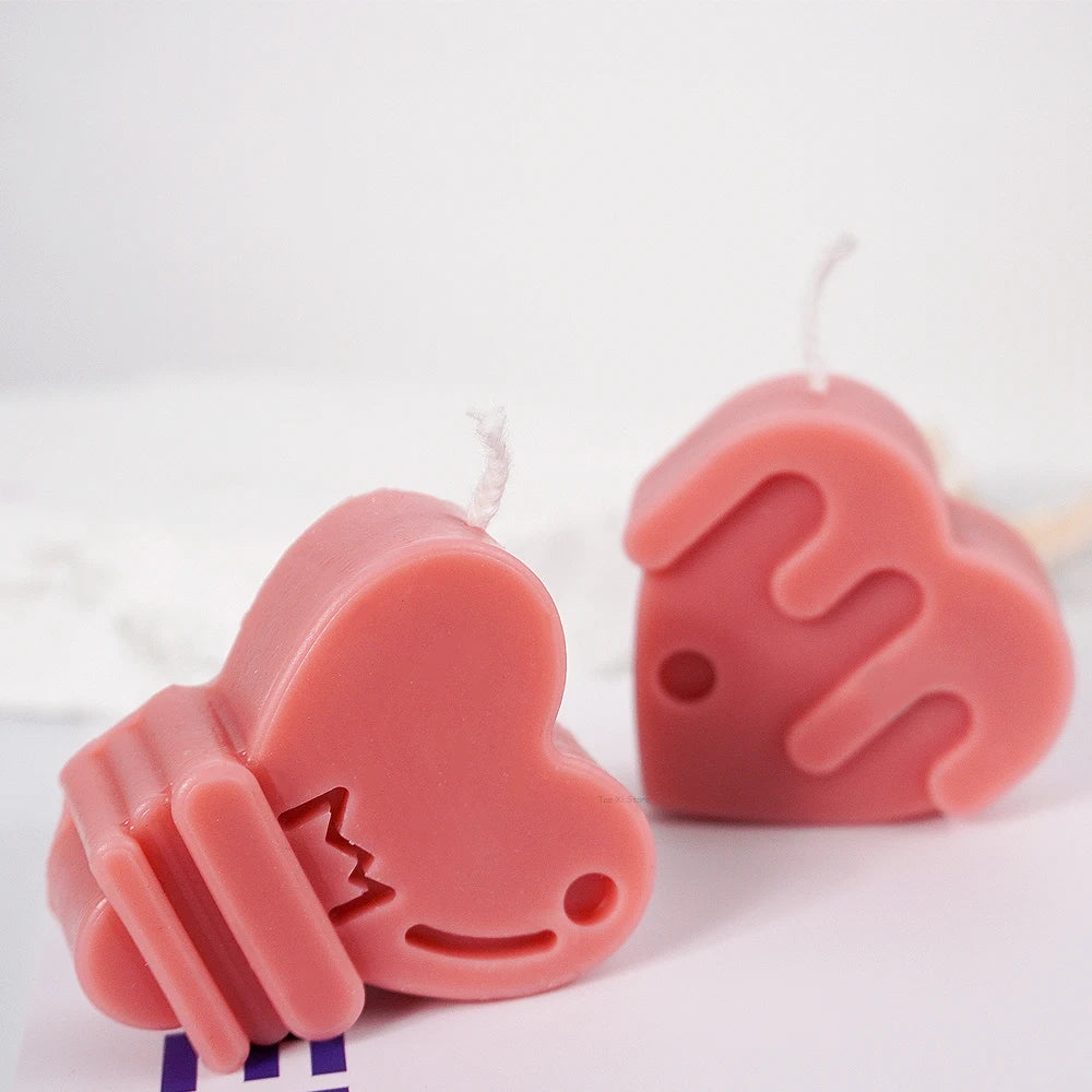 Angel Heart Silicone Mold Heart-Shaped Chocolate Cake Ice Cube Tray for Soap and Candle Making Valentine's Day Gift
