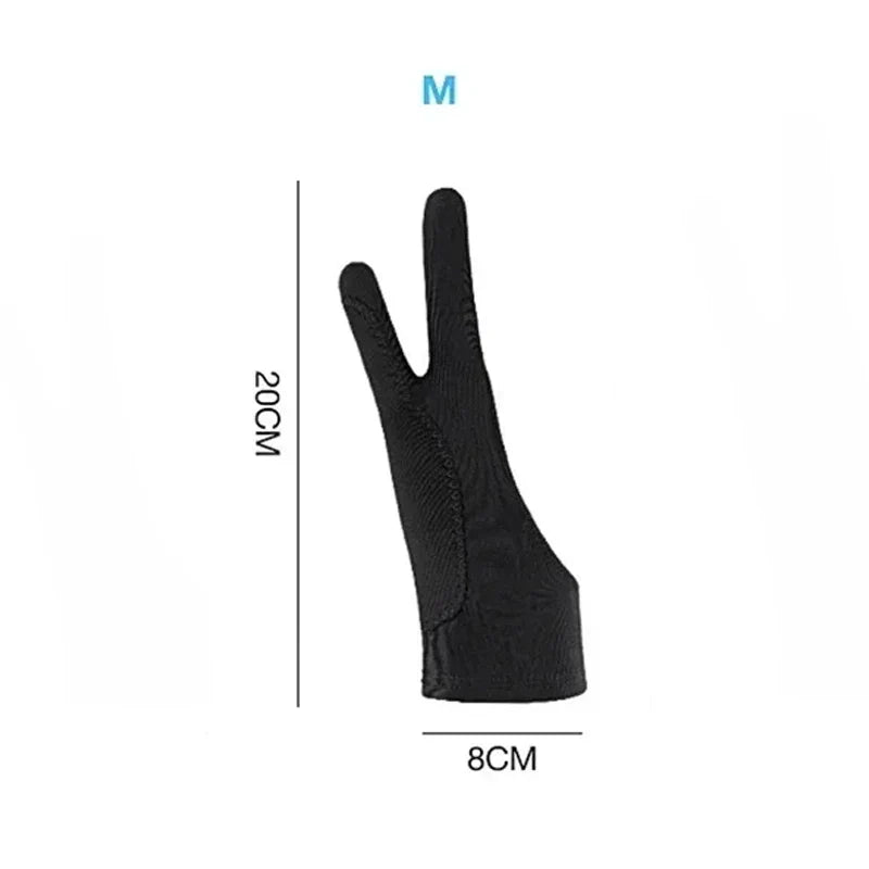 Two-Finger Drawing Glove — Anti-Fouling Anti-Touch Artist Glove for Graphics Tablet & iPad (Left or Right Hand)