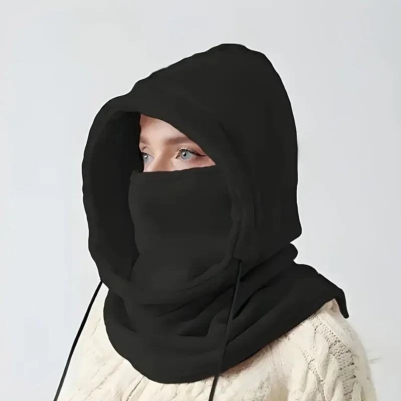 Unisex Windproof Winter Balaclava with Drawstring - Motorcycle Riding Warm Face Mask