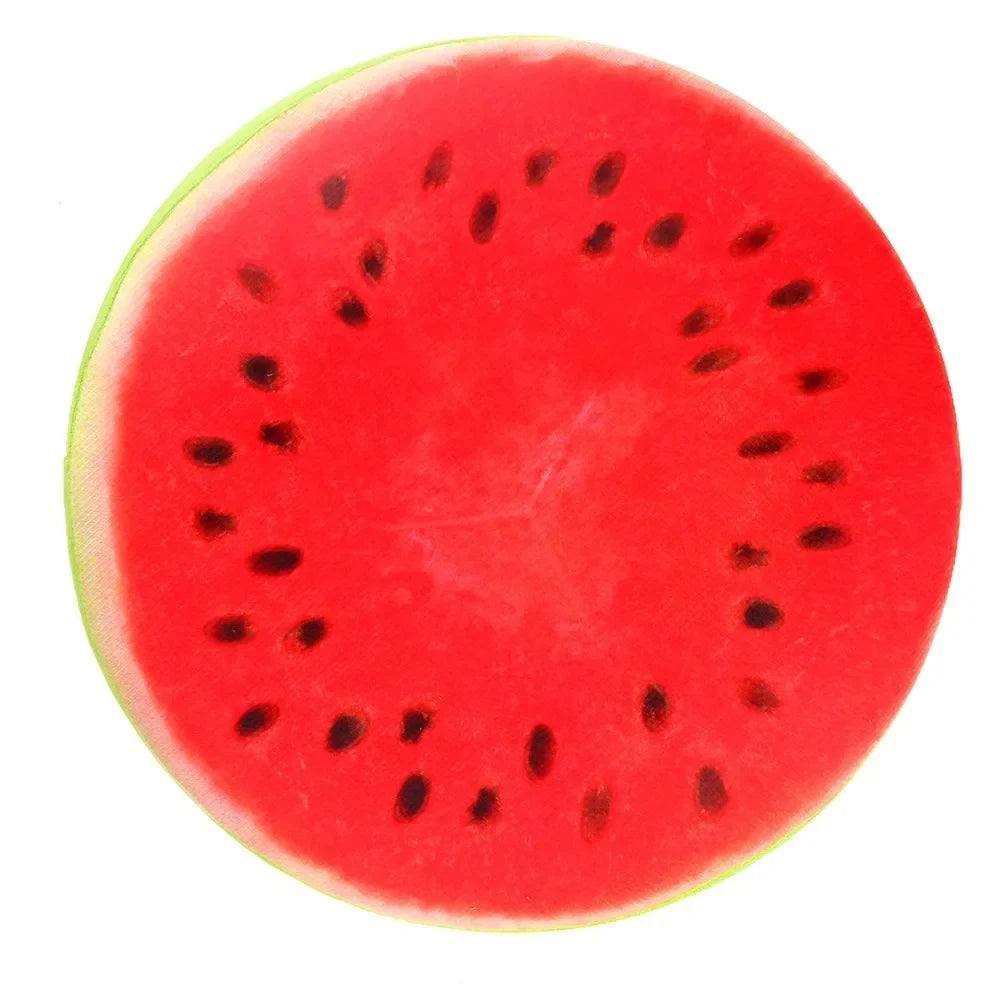 Round Fruit Print Chair Cushion 13 x 13 in (33 x 33 cm) - Memory Foam Seat Pad, Removable Washable Cover for Dining, Garden, Outdoor