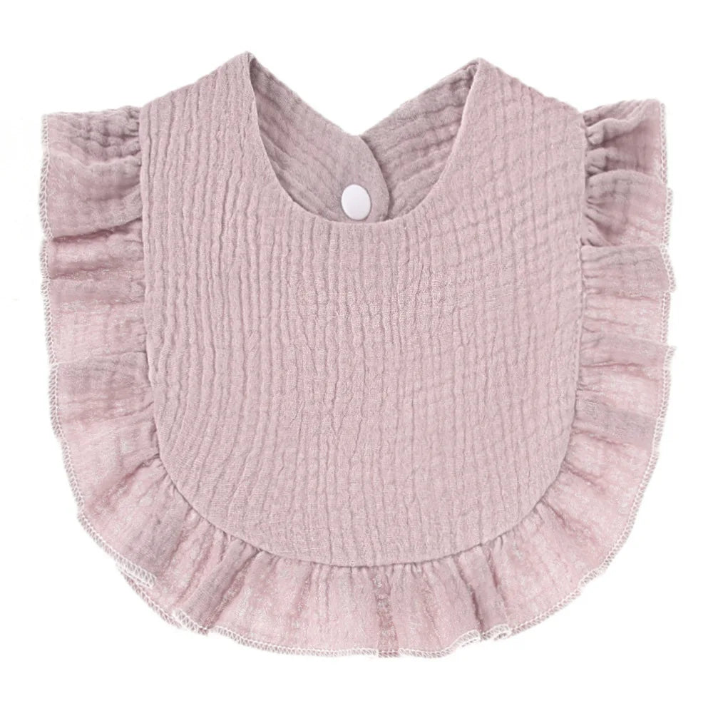 Muslin Cotton Baby Bibs & Burp Cloths - Ruffle Bandana Drool Bibs for Newborns