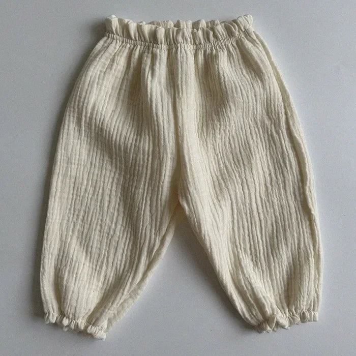 Organic Cotton Baby Pants – Soft Muslin Bloomers for Newborns & Toddlers, Elastic Mid Waist, Cute Animal & Floral Prints