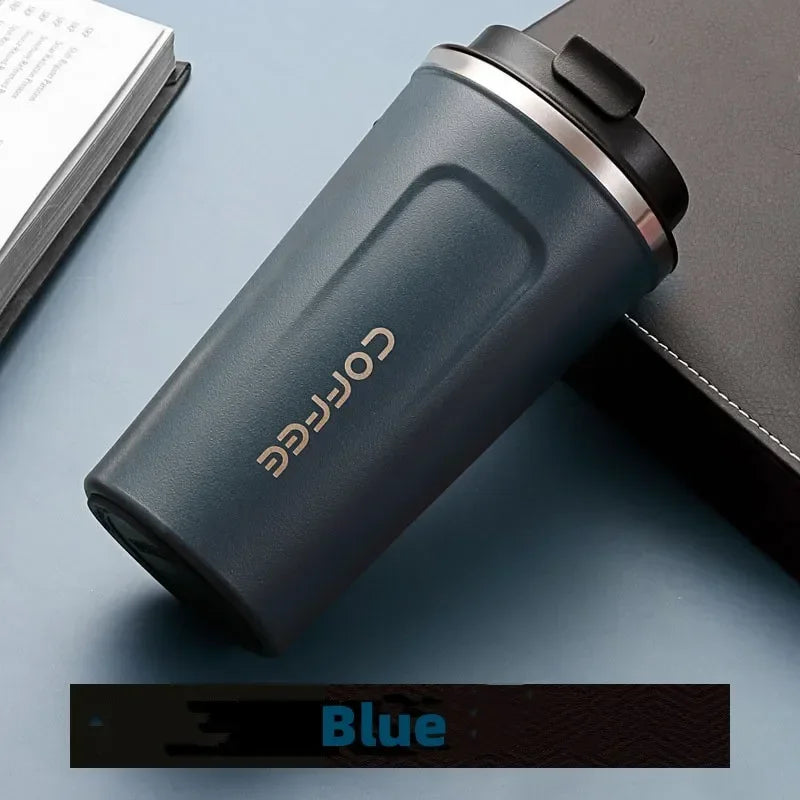 Stainless Steel Vacuum Travel Mug 380ml (12.8oz) & 510ml (17.2oz) Leakproof Thermos for Coffee and Water
