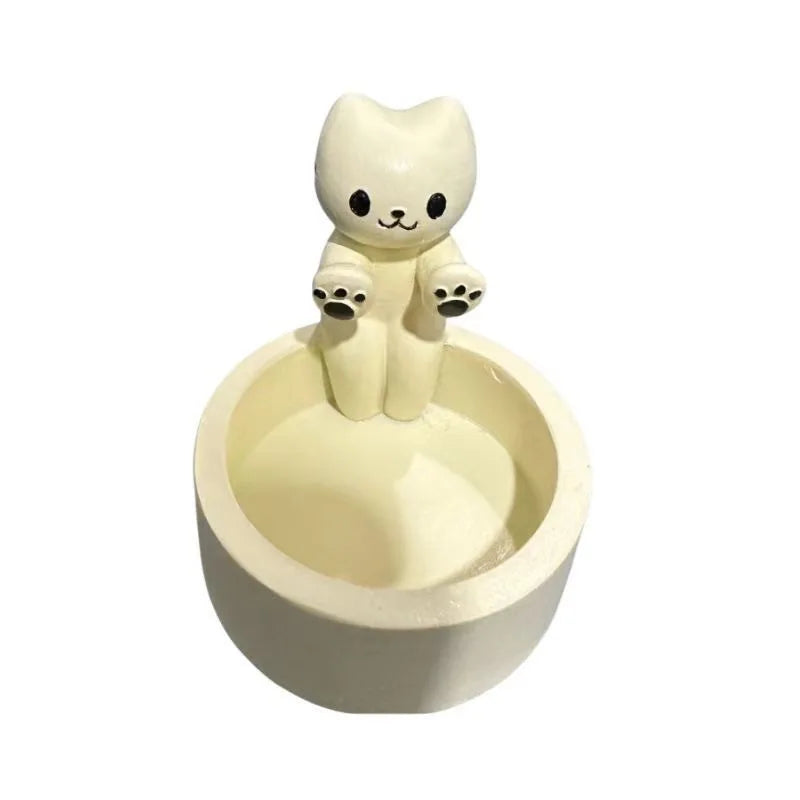 Cute Cat Tea Light Candle Holder – Polyresin Cat Paw Desk Candle Stand for Home & Office Decor (6 cm / 2.4 in)