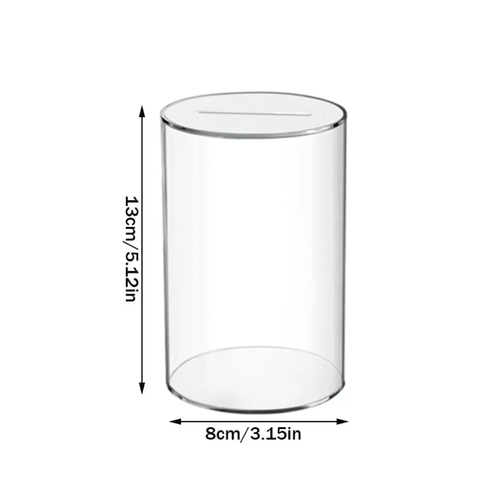 Acrylic Clear Coin Bank – Money Saving Box & Change Jar for Kids & Adults, 3 Sizes (2.76–5.91 in / 7–15 cm)