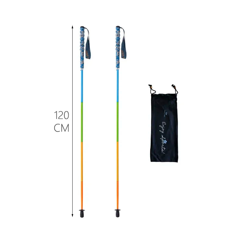 Ultra-Light Foldable Carbon Fiber Trekking Poles – Adjustable 110–130 cm (43–51 in) – 115–126 g Lightweight Hiking Walking Sticks