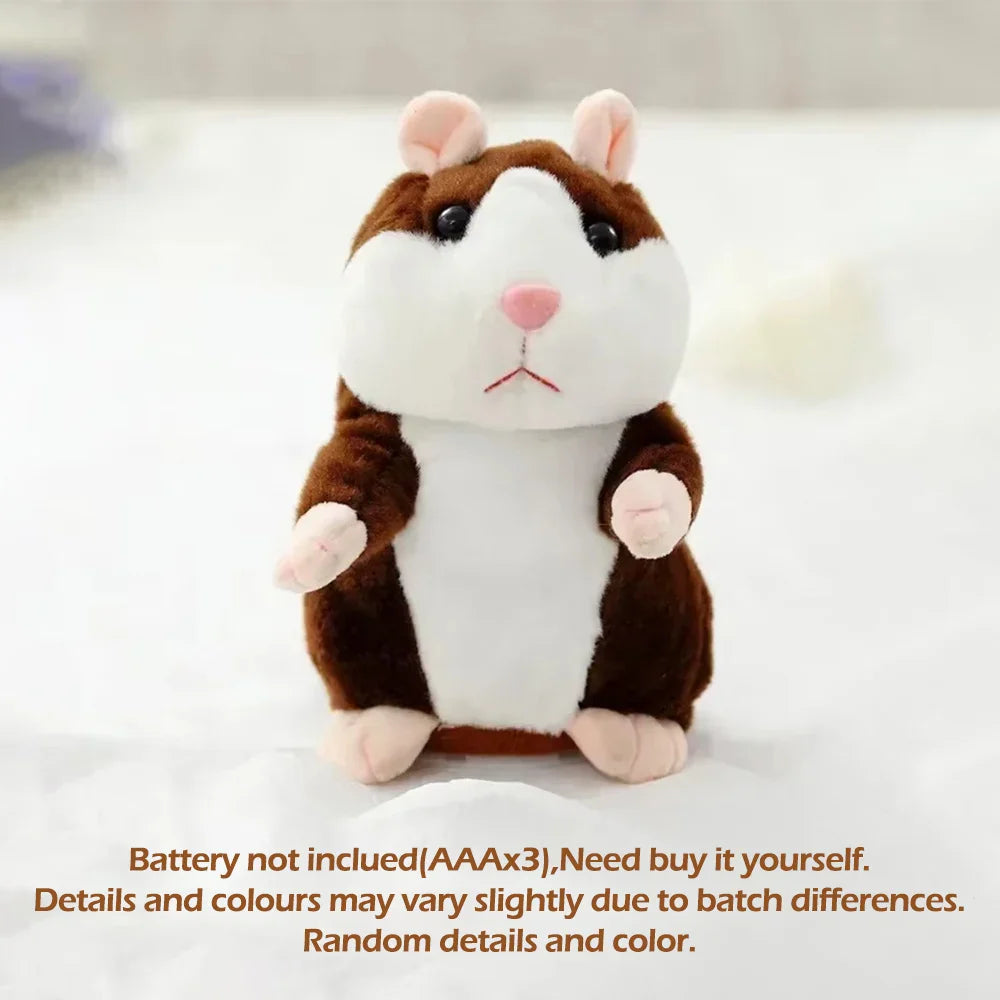 Interactive Talking Hamster Plush Toy, Nodding Voice-Imitating Stuffed Animal, Soothing Baby & Kids Gift