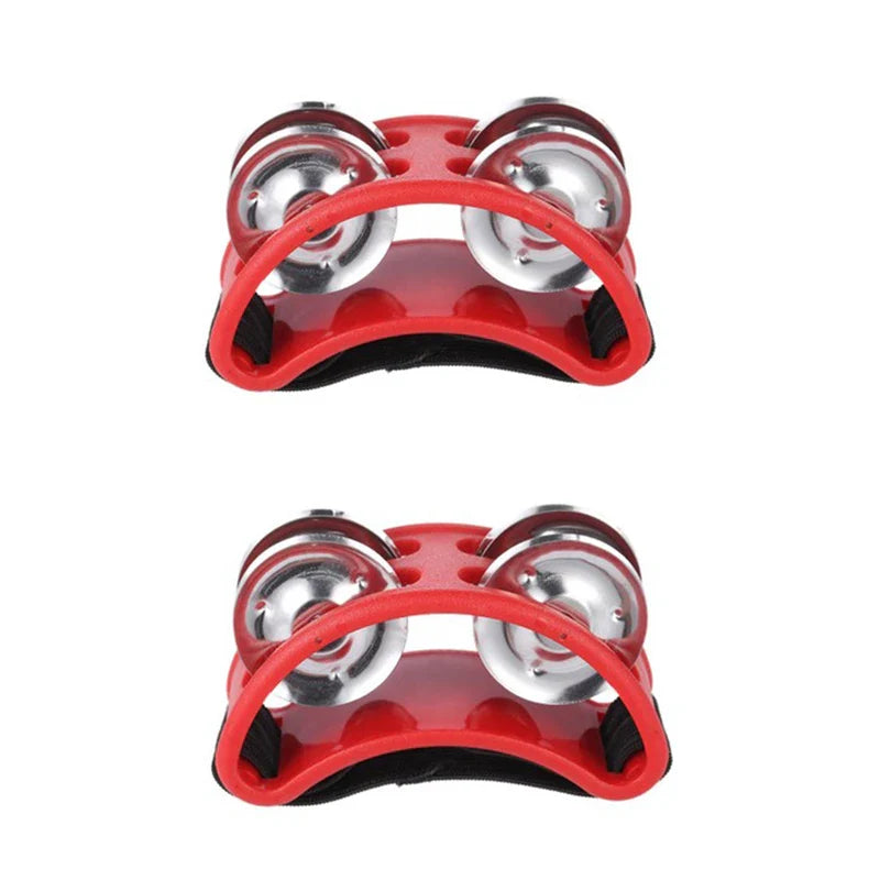2-Pack Elliptical Hand & Foot Jingle Drum Tambourines – Kids Musical Percussion Instrument for Party & Music Education
