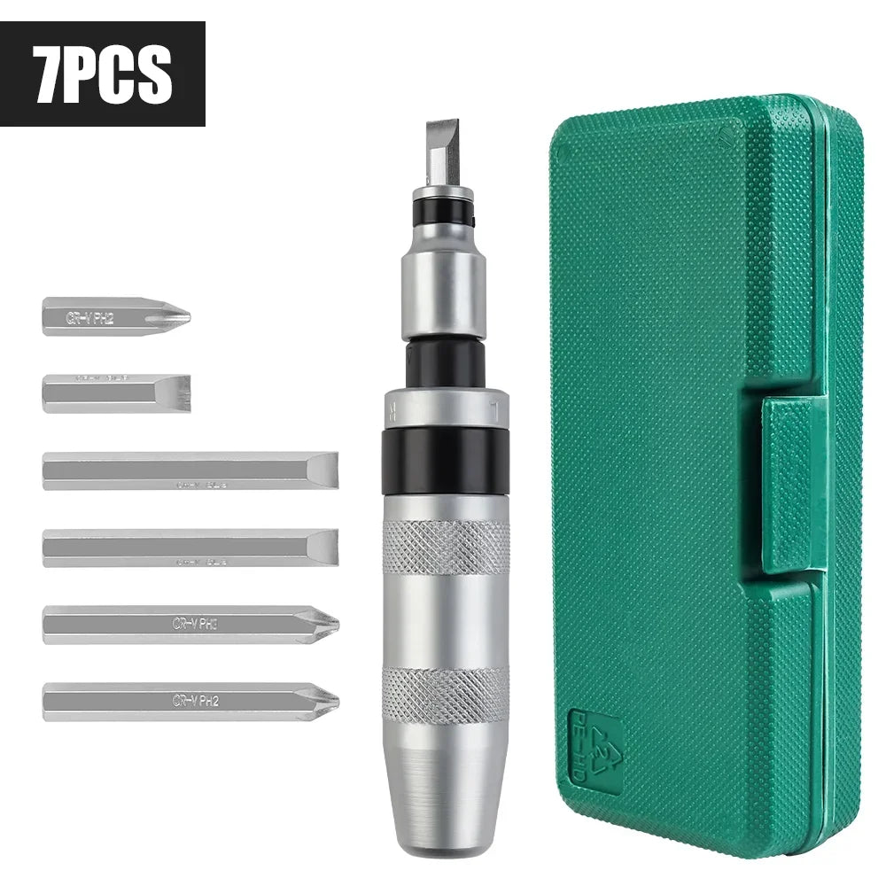 7/12-Piece Portable Reversible Impact Screwdriver Set — Manual & Cordless Driver Kit with Case for Home DIY
